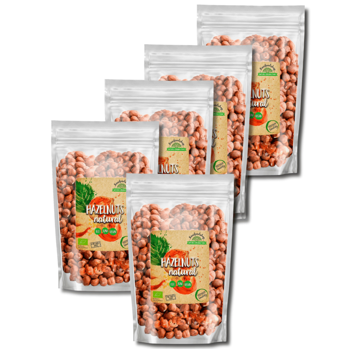 Hasselnødder Premium RAW ØKO 1kg x 5 pakker i gruppen Råvarer & Drikke / Nødder / Hasselnødder hos Rawfoodshop Scandinavia AB (11-SET5)