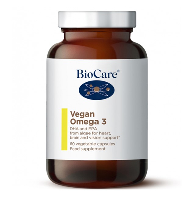 Biocare Vegan Omega-3 60 Kapsler i gruppen Helse / Kosttilskud / Omega 3 & Fedtsyrer hos Rawfoodshop Scandinavia AB (1206)