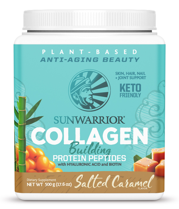 Sunwarrior Collagen Building Protein Salted Caramel ØKO 500 g i gruppen Råvarer & Drikke / Helsekost / Kollagen hos Rawfoodshop Scandinavia AB (1476)