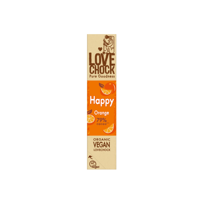 Happy Chokolade med Appelsin 79% ØKO 40g i gruppen Råvarer & Drikke / Slik & Chokolade / Chokolade og Bars hos Rawfoodshop Scandinavia AB (20005)