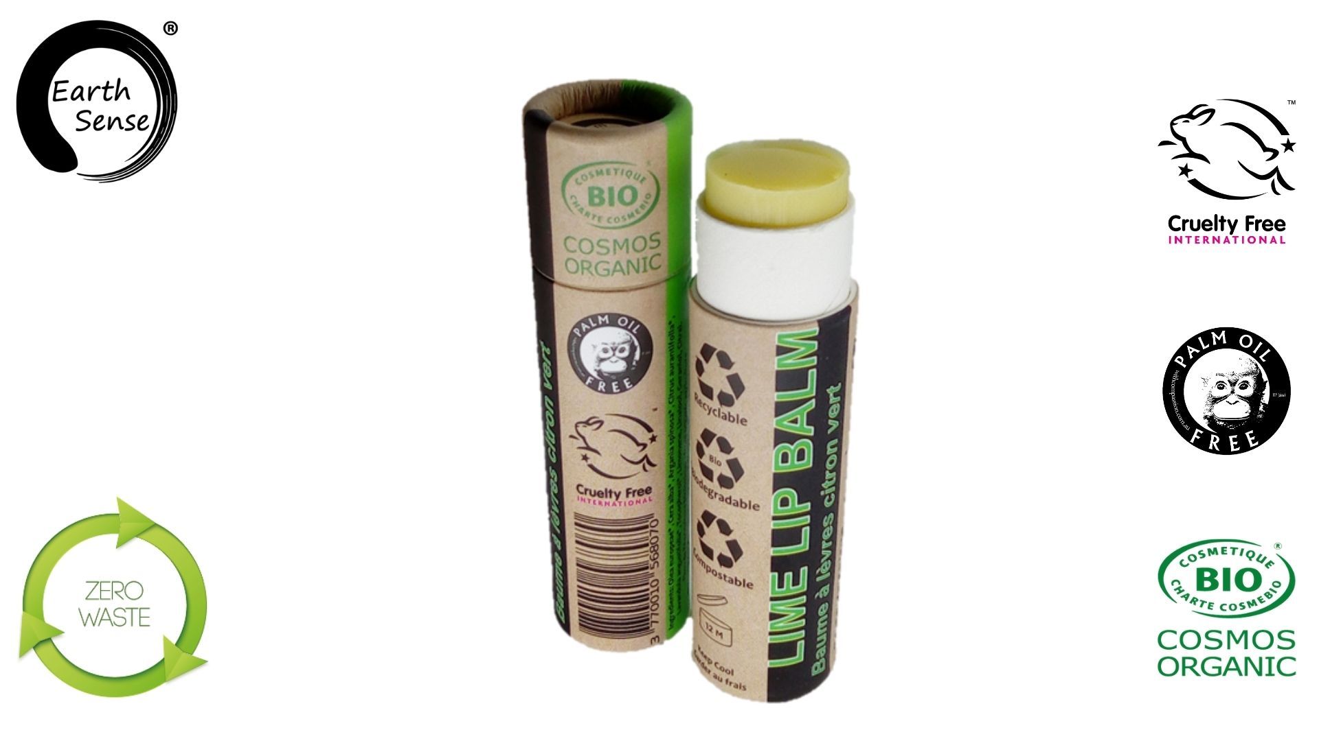 Earth Sense Lip Balm Lime ØKO 15ml i gruppen Hud & Krop hos Rawfoodshop Scandinavia AB (201102)