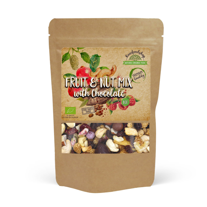 Frugt- & Nøddemix med Chokolade ØKO 200g i gruppen Råvarer & Drikke / Slik & Chokolade / Snacks hos Rawfoodshop Scandinavia AB (213982)