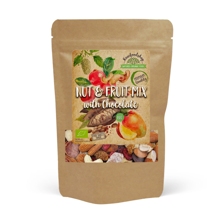 Nødde- & Frugtmix med Chokolade ØKO 200g i gruppen Råvarer & Drikke / Slik & Chokolade / Snacks hos Rawfoodshop Scandinavia AB (214162)