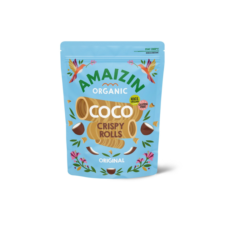 Amaizin Coco Crispy Rolls ØKO 140g i gruppen Råvarer & Drikke / Slik & Chokolade / Snacks hos Rawfoodshop Scandinavia AB (39060)