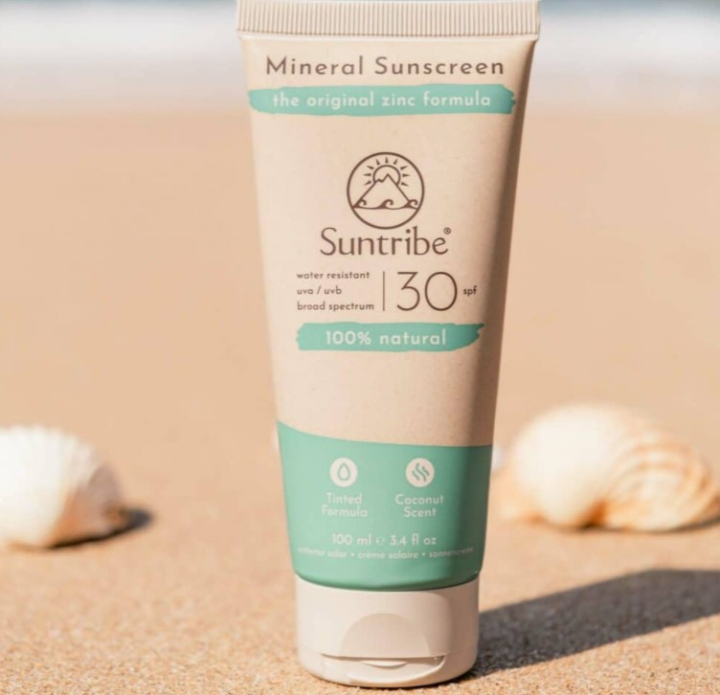 Suntribe All Natural Mineral Body & Face Sunscreen SPF30 100ml i gruppen Kropspleje / Færdigvarer / Hudpleje hos Rawfoodshop Scandinavia AB (7350097210022)