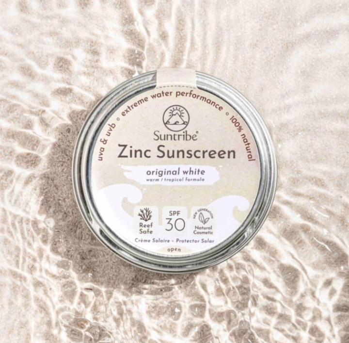 Suntribe All Natural Face & Sport Zinc Sunscreen SPF30 Original White 45g i gruppen Kropspleje / Færdigvarer / Ansigtspleje hos Rawfoodshop Scandinavia AB (7350097210039)