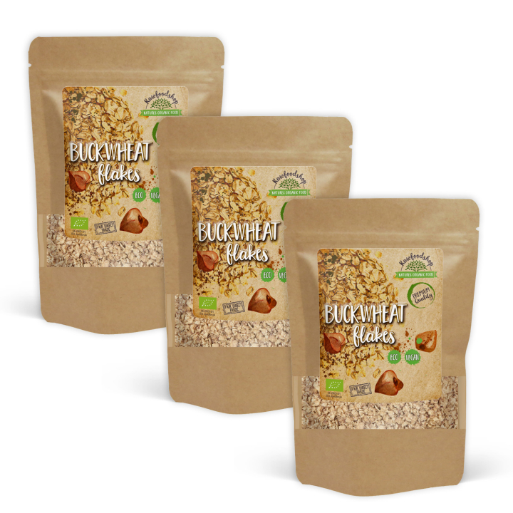 Boghvedeflager ØKO 500g x 3 pakker i gruppen Råvarer & Drikke / Bagning / Gryn & Flager hos Rawfoodshop Scandinavia AB (AB044-SET3)