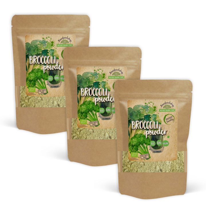 Broccoli Pulver ØKO 250g x 3 pakker i gruppen Råvarer & Drikke / Helsekost / Grønne Pulvere hos Rawfoodshop Scandinavia AB (BKP25-SET3)