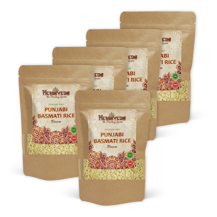 Basmatiris Punjabi Brune ØKO 1kg x 5 pakker i gruppen Råvarer & Drikke / Spisekammer / Ris & Korn hos Rawfoodshop Scandinavia AB (BRB105011-SET5)