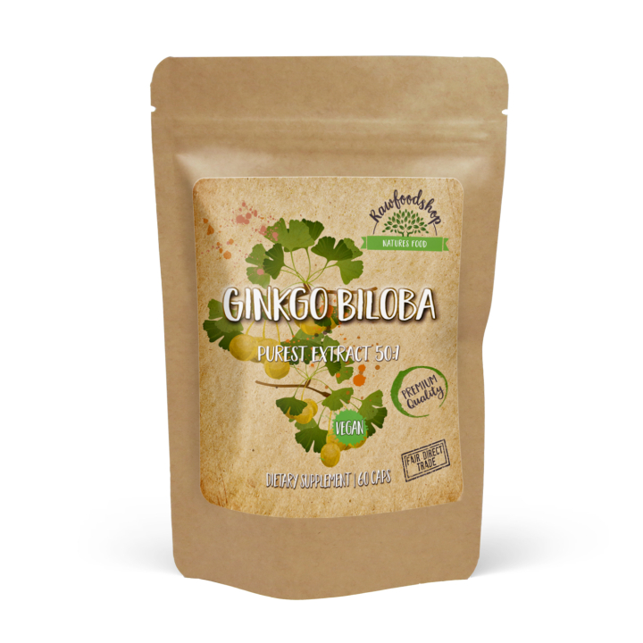 Ginkgo Biloba Extract 120mg 60 kapsler i gruppen Kosttilskud / Urter & Planter / Urter hos Rawfoodshop Scandinavia AB (CAPGIN60)