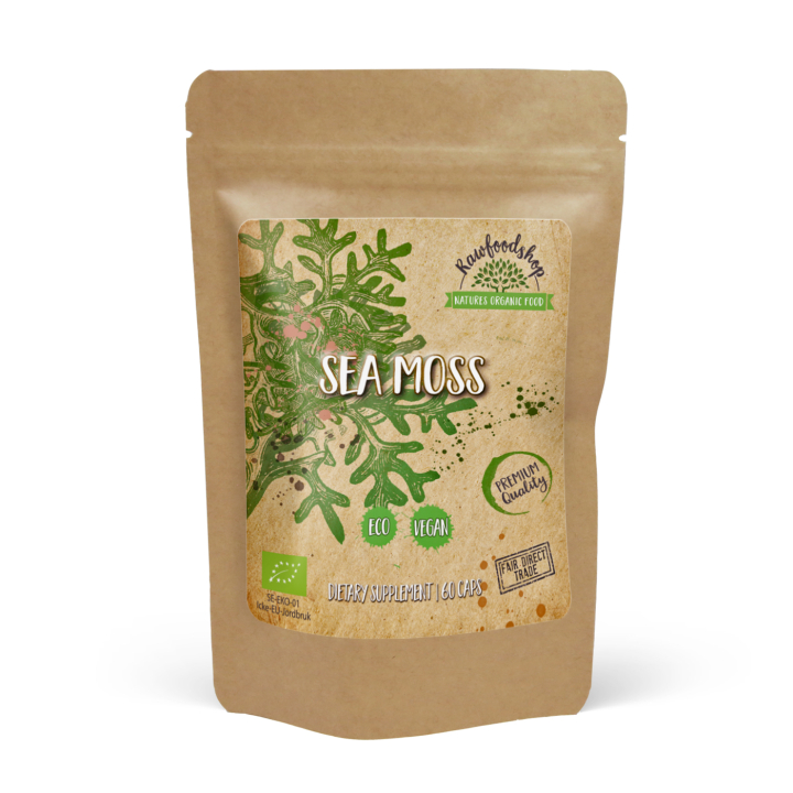 Sea Moss ØKO 500mg 60 kapsler i gruppen Kosttilskud / Urter & Planter / Algetilskud hos Rawfoodshop Scandinavia AB (CAPSEA60)