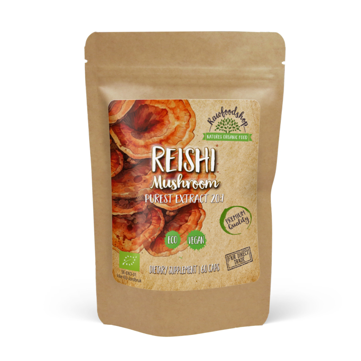 Reishi Extarct ØKO 400mg 60 kapsler i gruppen Kosttilskud / Urter & Planter / Svampe hos Rawfoodshop Scandinavia AB (CAPSREI60)