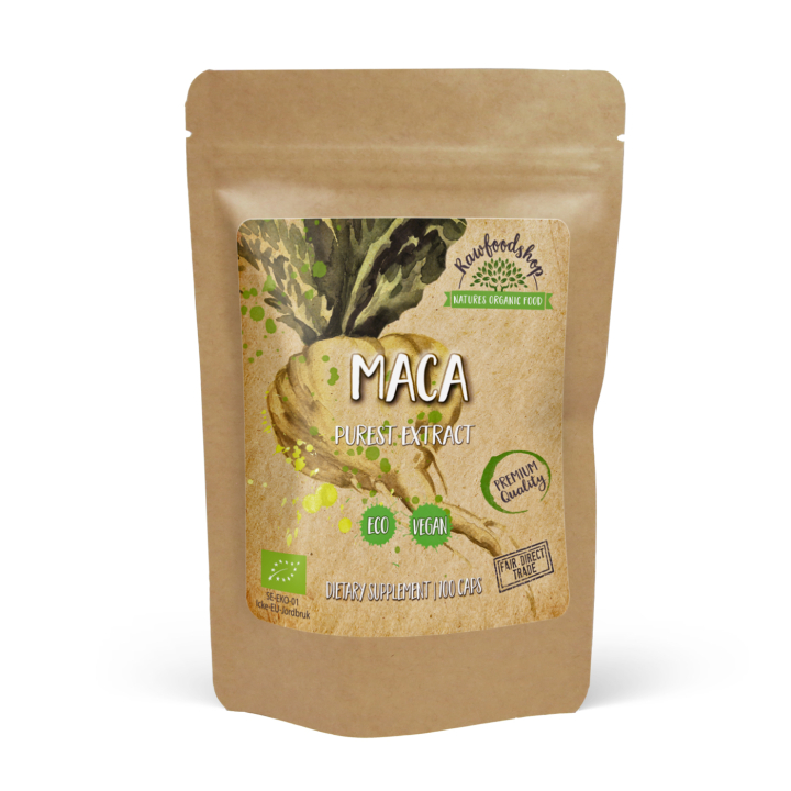 Maca ØKO 500mg 100 kapsler i gruppen Kosttilskud / Urter & Planter / Maca & Ginseng hos Rawfoodshop Scandinavia AB (CUMACA100CAP)