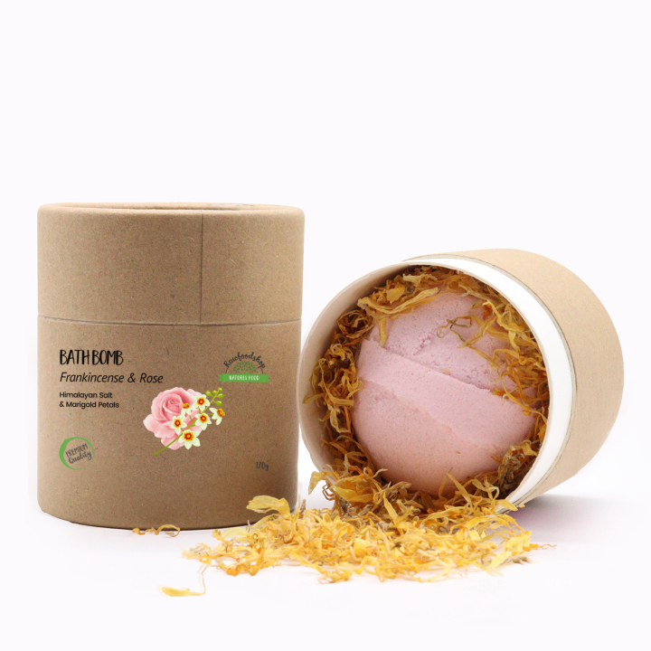 Badebombe Frankincence og Rose Gift Set 170g i gruppen Kropspleje / Færdigvarer / Hudpleje hos Rawfoodshop Scandinavia AB (EBBSUL02)