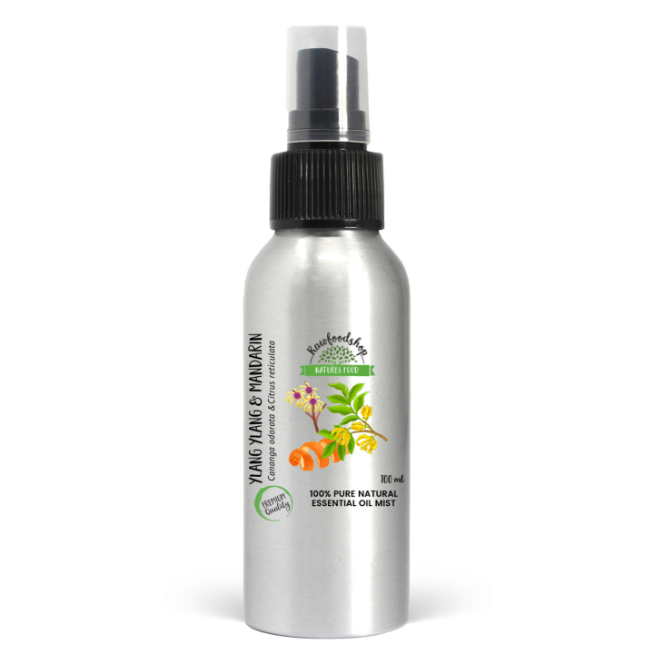 Ylang Ylang & Mandarin Rumspray 100ml i gruppen Hjem & Sjæl / Rent hjem / Room Spray hos Rawfoodshop Scandinavia AB (EOMUL-02)