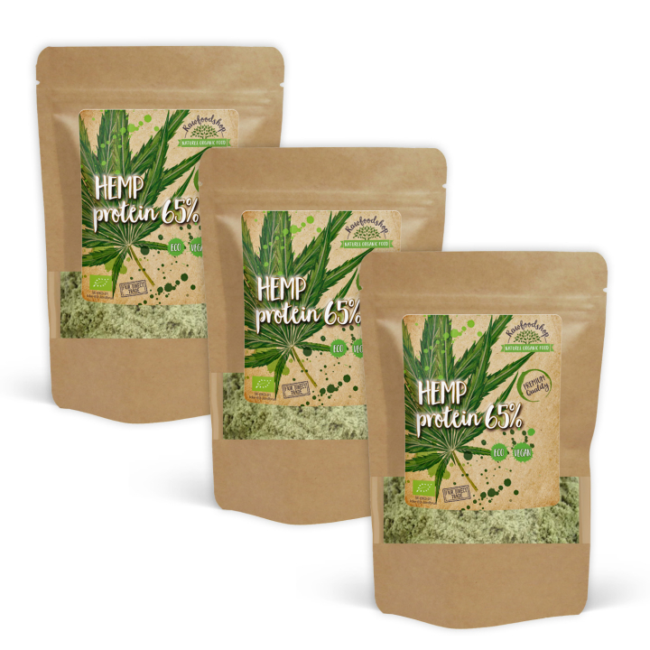 Hampeprotein 65% ØKO 1kg x 3 pakker i gruppen Råvarer & Drikke / Helsekost / Proteinpulver hos Rawfoodshop Scandinavia AB (HMP01-SET3)