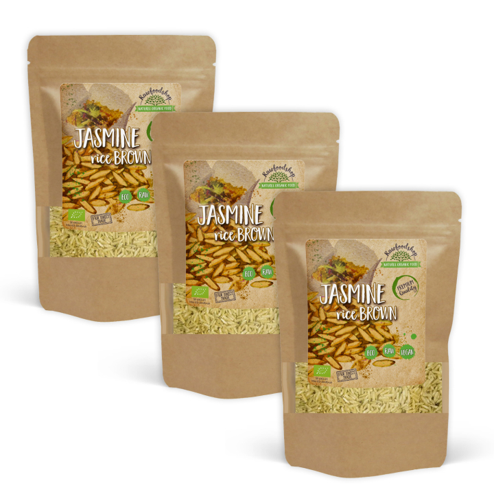 Jasminris Brunt Råris ØKO 1kg x 3 pakker i gruppen Råvarer & Drikke / Spisekammer / Ris & Korn hos Rawfoodshop Scandinavia AB (JRB501-SET3)