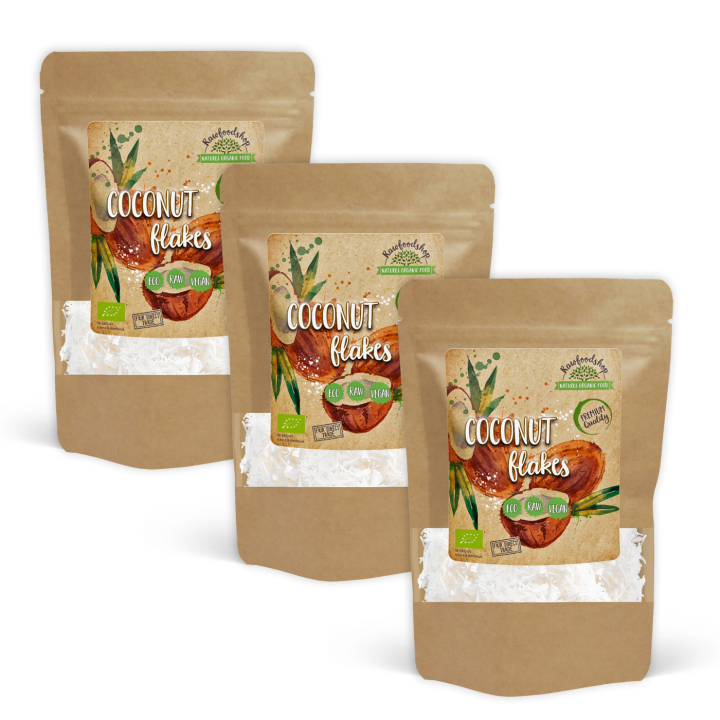 Kokosflager Premium RAW ØKO 500g x 3 pakker i gruppen Råvarer & Drikke / Nødder / Kokos hos Rawfoodshop Scandinavia AB (NOT125-SET3)