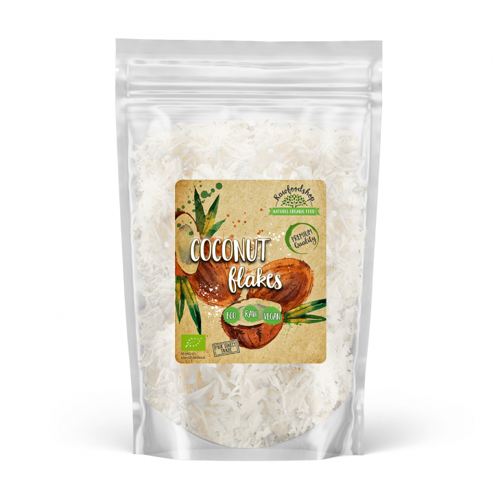 Kokosflager Premium RAW ØKO 500g i gruppen Råvarer & Drikke / Nødder / Kokos hos Rawfoodshop Scandinavia AB (NOT125)