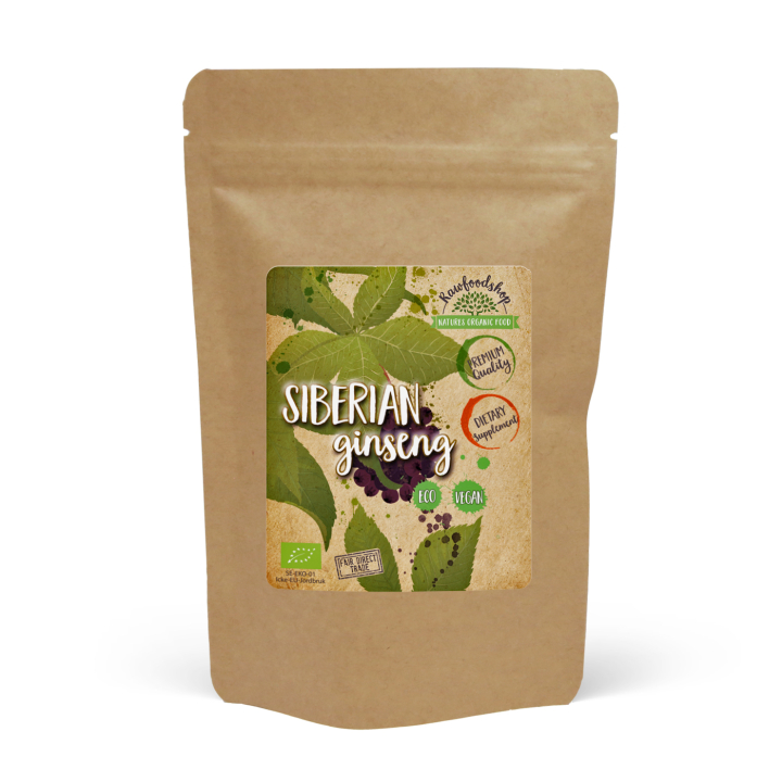 Siberian Ginseng Pulver ØKO 125g i gruppen Helse / Kosttilskud / Urter hos Rawfoodshop Scandinavia AB (RAW00211)