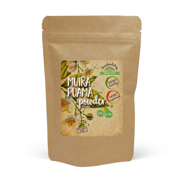 Muira Puama Pulver 125g i gruppen Helse / Urter, alger & svampe / Urter hos Rawfoodshop Scandinavia AB (RAW89)