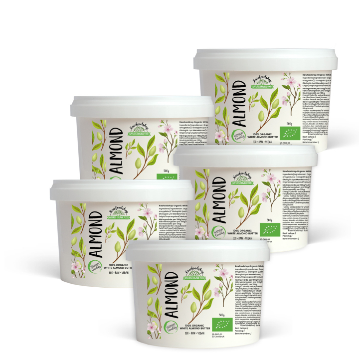 Mandelsmør Lyst ØKO 500g x 5 pakker i gruppen Råvarer & Drikke / Nødder / Nøddesmør hos Rawfoodshop Scandinavia AB (RAWMAND654671500-SET5)