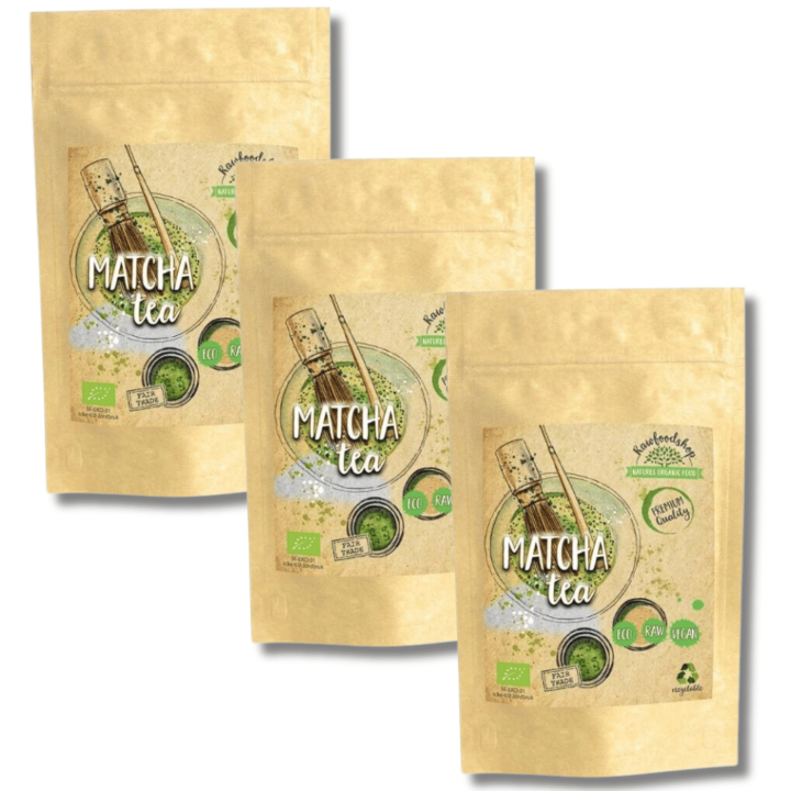 Matcha Te ØKO 125g x 3 pakker i gruppen Råvarer & Drikke / Drikkevarer / Te hos Rawfoodshop Scandinavia AB (RAWTE001-SET3)