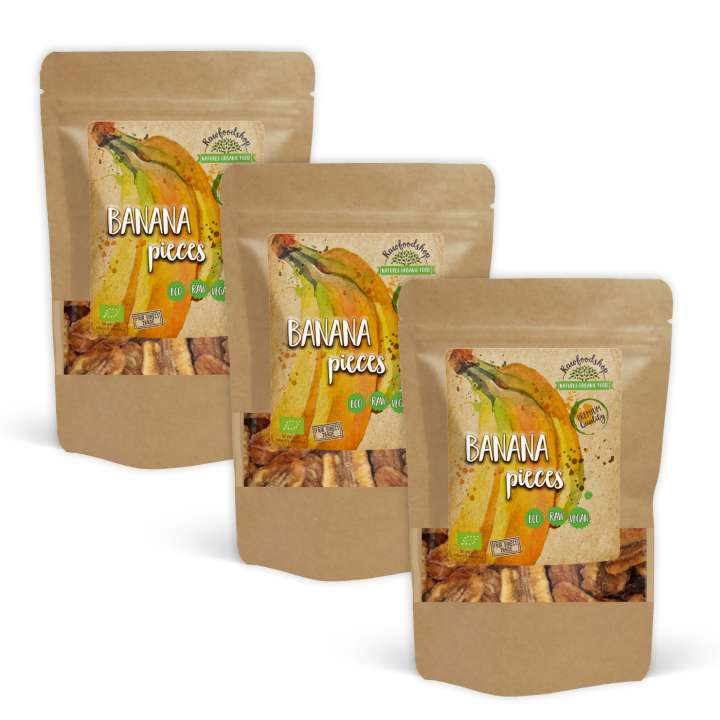 Bananer i stykker ØKO 500g x 3 pakker i gruppen Råvarer & Drikke / Frugt & Frugtpulver / Banan hos Rawfoodshop Scandinavia AB (RFRU500490E-SET3)