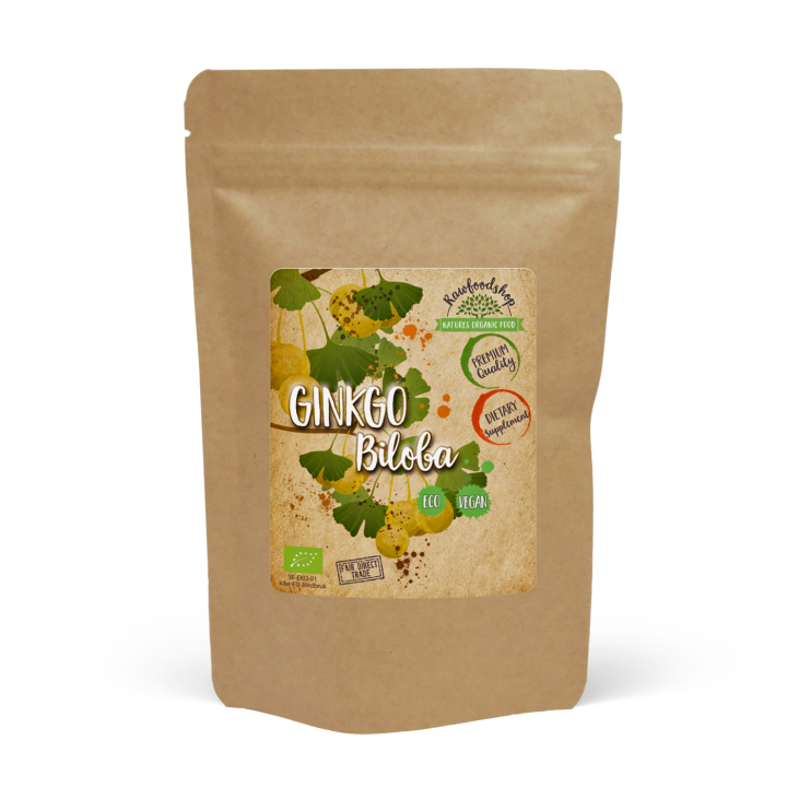 Ginkgo Biloba Pulver ØKO 125g i gruppen Kosttilskud / Urter & Planter hos Rawfoodshop Scandinavia AB (RPUL100109E)