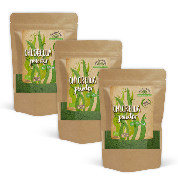 Chlorella Pulver ØKO 250g x 3 pakker i gruppen Råvarer & Drikke / Helsekost / Chlorellapulver hos Rawfoodshop Scandinavia AB (RPUL250630E-SET3)