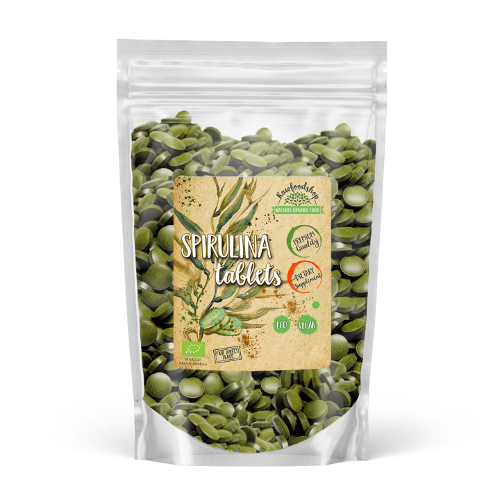 Spirulina Tabletter ØKO 125g i gruppen Råvarer & Drikke / Spisekammer / Alger & Tang / Spirulina hos Rawfoodshop Scandinavia AB (SPT10)