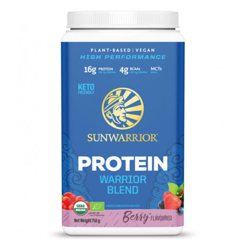 Sunwarrior Warrior Blend Berry ØKO 750g i gruppen Råvarer & Drikke / Helsekost / Proteinpulver hos Rawfoodshop Scandinavia AB (SUN02)