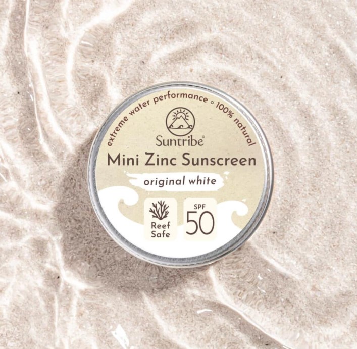 Suntribe All Natural Mini Zinc Sunscreen Face & Sport SPF50 Original White 15g i gruppen Kropspleje / Færdigvarer / Ansigtspleje hos Rawfoodshop Scandinavia AB (SUN2395720)