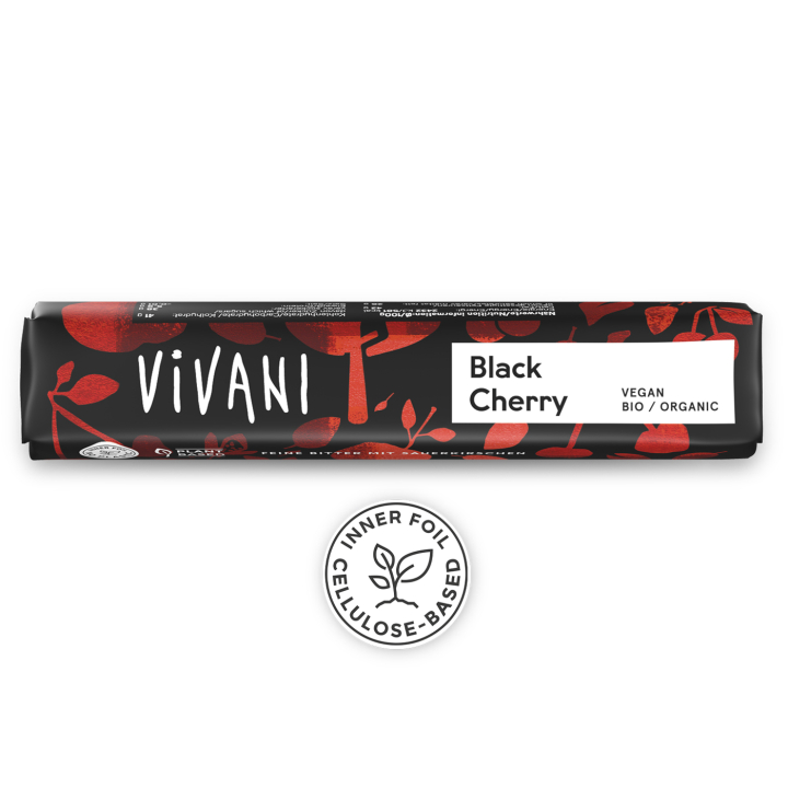 Vivani Black Cherry ØKO 35g i gruppen Råvarer & Drikke / Slik & Chokolade / Chokolade og Bars hos Rawfoodshop Scandinavia AB (VIVANI446535)