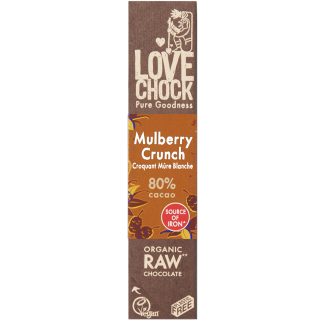 Mulberry Crunch Chokolade 80% RAW ØKO 40g