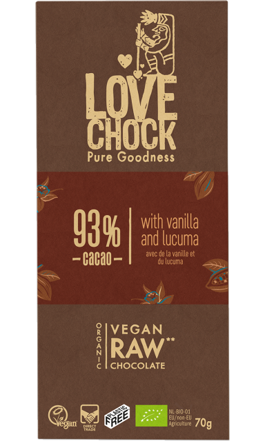 Chokolade Vanilje & Lucuma 93% RAW Øko 70g