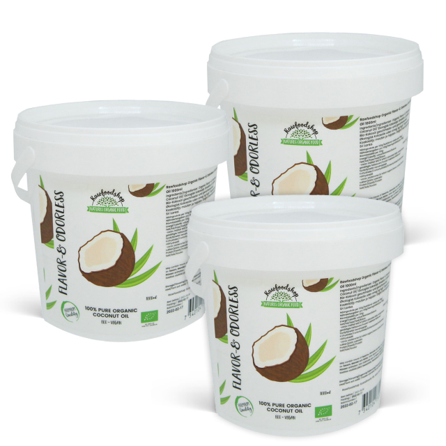 Kokosolie Smag & Duftfri ØKO 1000ml x 3 dåser