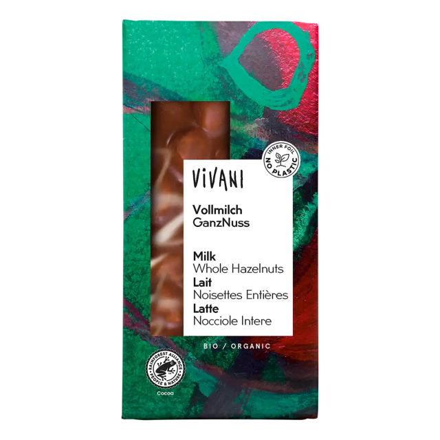 Vivani Mælkechokolade/Hasselnød ØKO 100g