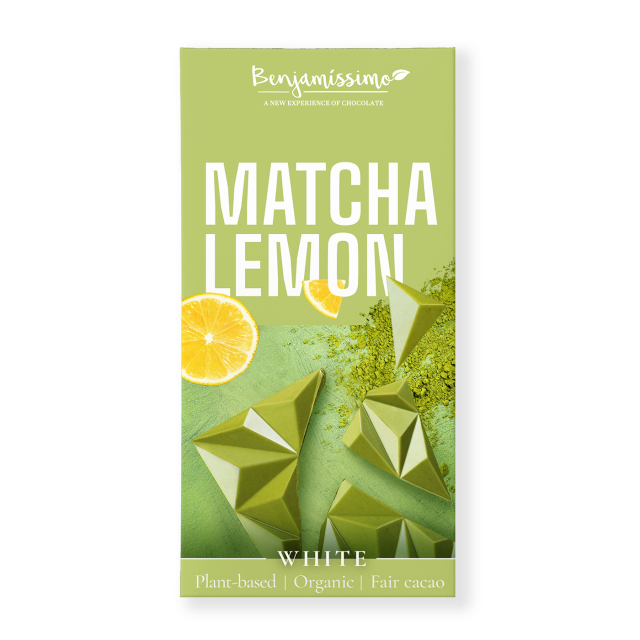 Benjamissimo Chokolade Hvid Matcha & Citron 60g